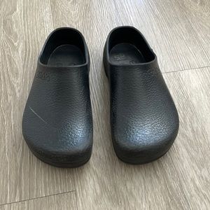 BIRKI'S Birkenstock Women's 9 Men's 7 Unisex Black Chef Clog Mule *NO INSOLE